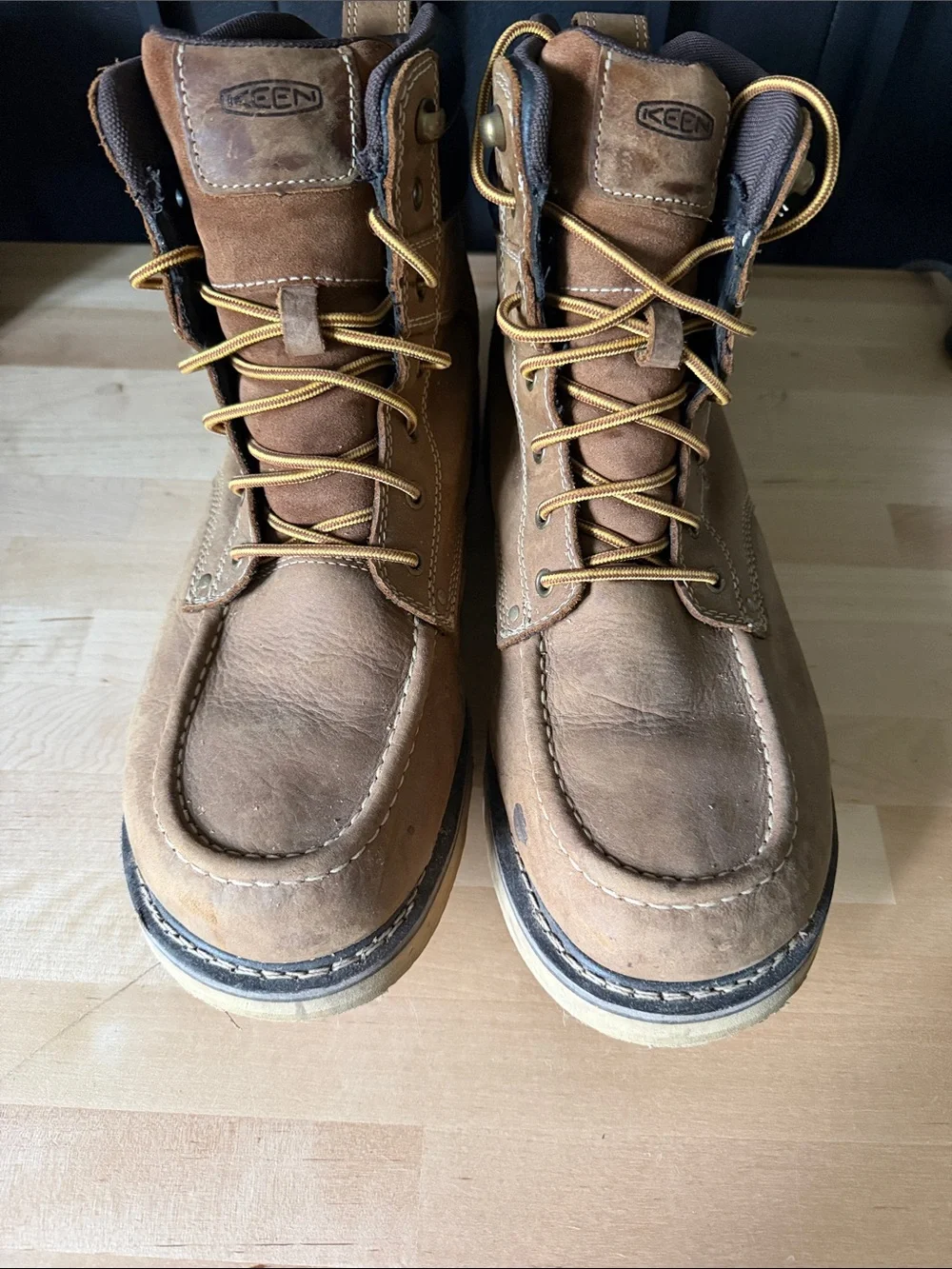 Keen Brown Leather Moc Toe Work Boot, Cincinnati 6” waterproof carbon to boot